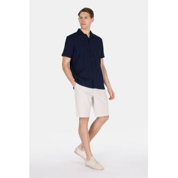 Pantaloni scurti din amestec de in cu talie ajustabila