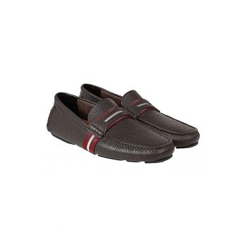 Pantofi loafer din piele cu detaliu textil Waran -