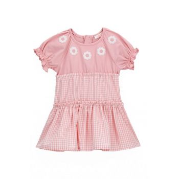 Rochie cu model in carouri si fermoar