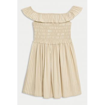 Rochie de bumbac cu decolteu pe umeri