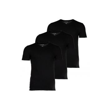 Set de tricouri slim fit cu decolteu in V - 3 piese