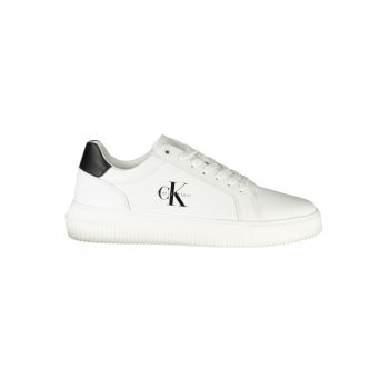 Sneakers barbati Chunky Cupsole - Alb si detalii negre -