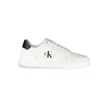 Sneakers barbati Chunky Cupsole - Alb si detalii negre -