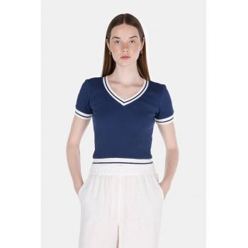 Tricou crop slim-fit