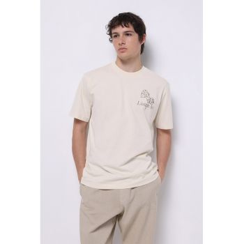 Tricou cu imprimeu text pe partea din spate