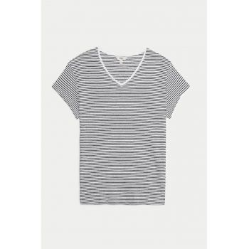 Tricou din amestec de modal cu decolteu in V