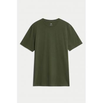 Tricou uni cu decolteu rotund
