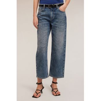 Blugi crop cu talie inalta