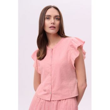 Bluza cu maneci fluture si nasturi