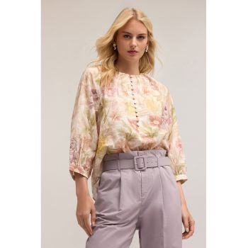 Bluza de bumbac cu design floral