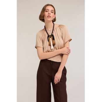 Bluza de satin cu talie elastica