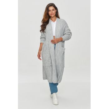 Cardigan lung si lejer cu maneci cazute -