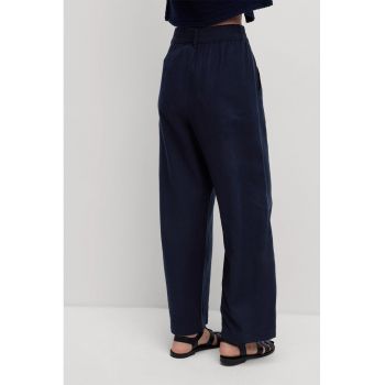 Pantaloni drepti din amestec de in