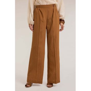 Pantaloni in dungi - din amestec de modal cu talie elastica