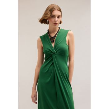 Rochie midi cu decolteu in V