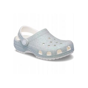 Saboti Copii -  Classic Iridescent Glitter Clog - Alb