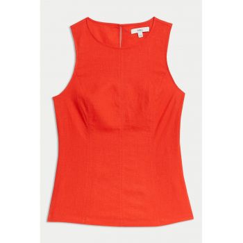 Top din amestec de in - fara maneci
