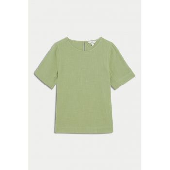 Tricou de bumbac cu decolteu rotund