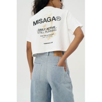 Tricou lejer cu imprimeu pe partea din spate