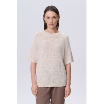 Tricou tricotat cu decolteu rotund