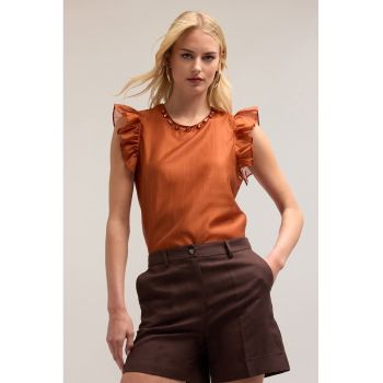 Bluza slim fit cu decolteu rotund