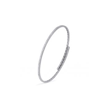 Bratara flexibila - aur 18k - diamante naturale 0.41 ct -  Argintiu