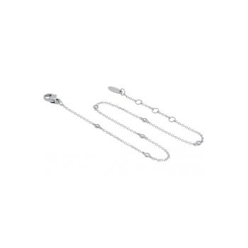 Bratara glezna ajustabila 22-25 cm - aur 18k - diamante naturale 0.10 ct -  Argintiu