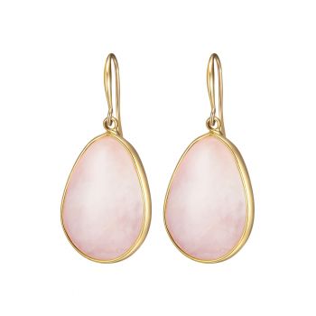 Cercei drop decorati cu quartz rose