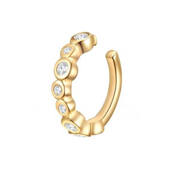 Cercei ear cuff placati cu aur de 14K si decorati cu cristale