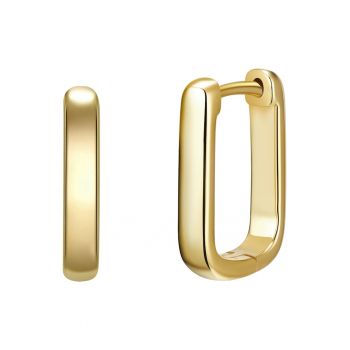 Cercei patrati placati cu aur de 14K