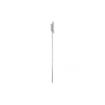 Cercel lung - aur 18k - diamante naturale 0.11 ct -  Argintiu
