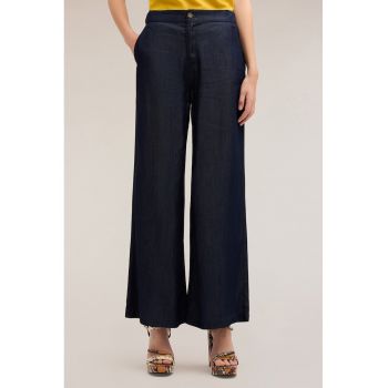 Pantaloni drepti cu talie inalta