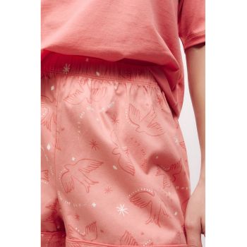 Pijama cu pantaloni scurti si imprimeu grafic