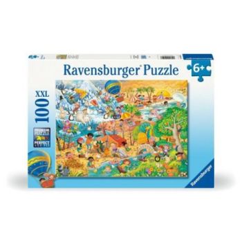 Ravensburger - Puzzle distractia copiilor in cele 4 anotimpuri 100 piese XXL