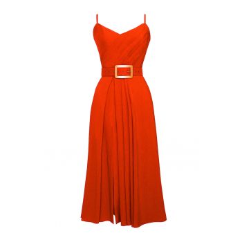 Rochie din amestec de in cu o curea Simba