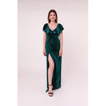 Rochie din catifea cu slit lateral Whispers