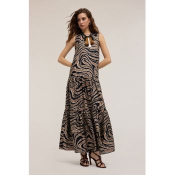 Rochie lunga cu imprimeu abstract