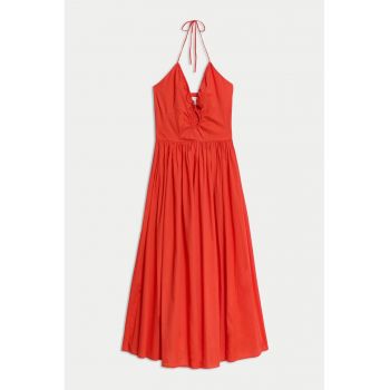 Rochie maxi de bumbac cu model halter