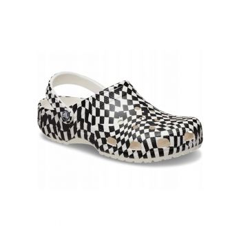 Saboti Barbati -  Classic Warped Checker 211007 Clog - Alb
