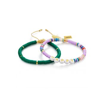 Set de bratari ajustabile cu elemente de aur de 14K filat - 2 piese