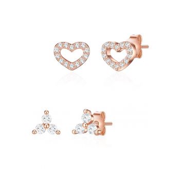 Set de cercei cu cristale din zirconia - 2 perechi