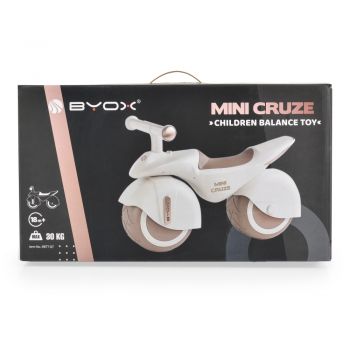 Bicicleta fara pedale Ride On Byox Mini Cruze Green cu muzica, Roti EVA late si stabile cu rulment, Sezut ergonomic din piele, Design compact, Manere ergonomice, Recomandata de la 18 luni, Greutate admisa 30 kg