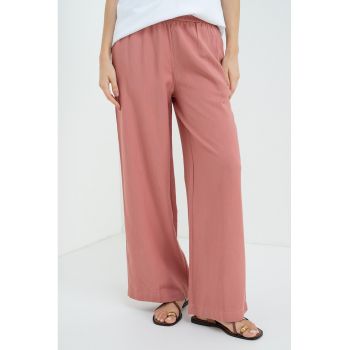 Pantaloni din amestec de in cu snur