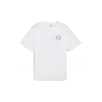 Tricou cu decolteu la baza gatului si imprimeu grafic