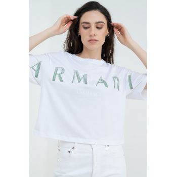 Tricou cu imprimeu logo supradimensionat