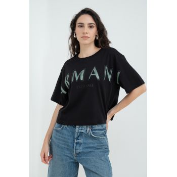 Tricou cu imprimeu logo supradimensionat