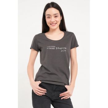 - Tricou dama cu imprimeu texturat ( EBONY