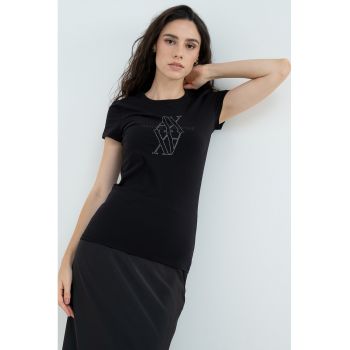 Tricou din amestec de bumbac cu logo