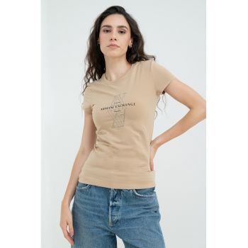 Tricou din amestec de bumbac cu logo