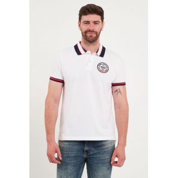 Tricou polo de bumbac cu logo brodat